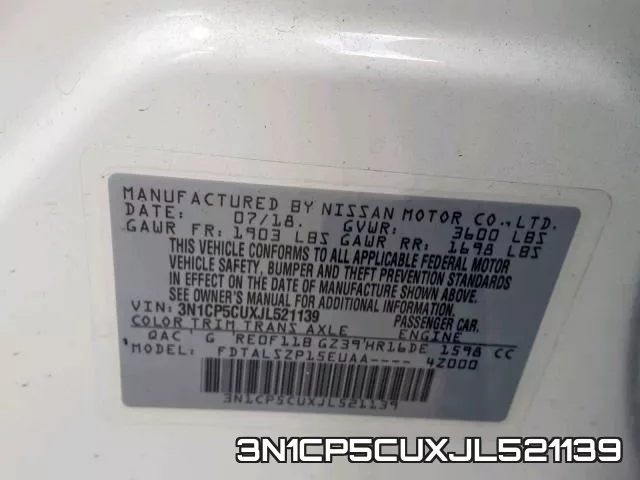 3N1CP5CUXJL521139 фото 2