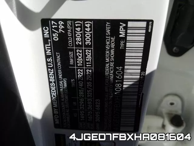 4JGED7FBXHA081604 фото 2