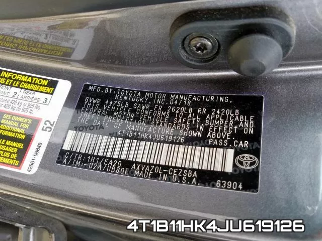 4T1B11HK4JU619126 фото 2