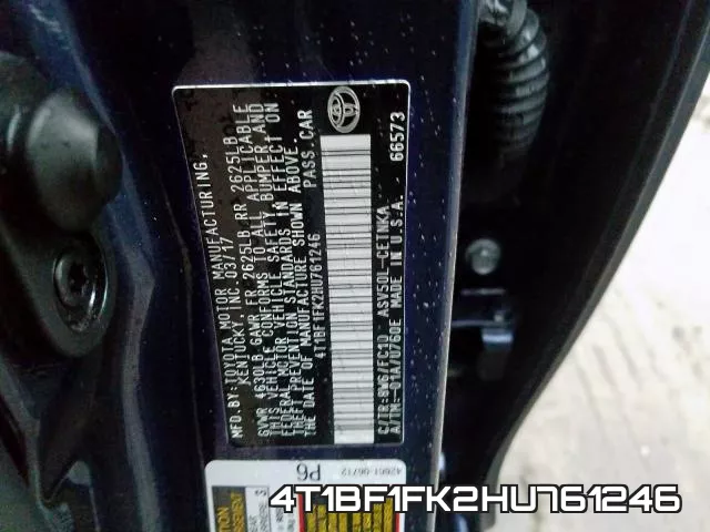 4T1BF1FK2HU761246 фото 2