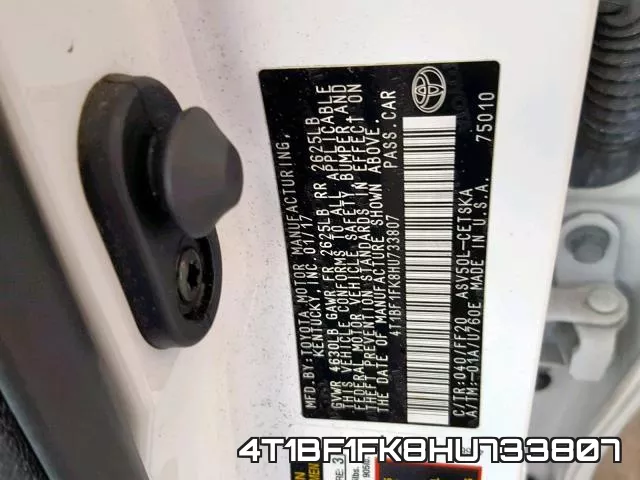 4T1BF1FK8HU733807 фото 2