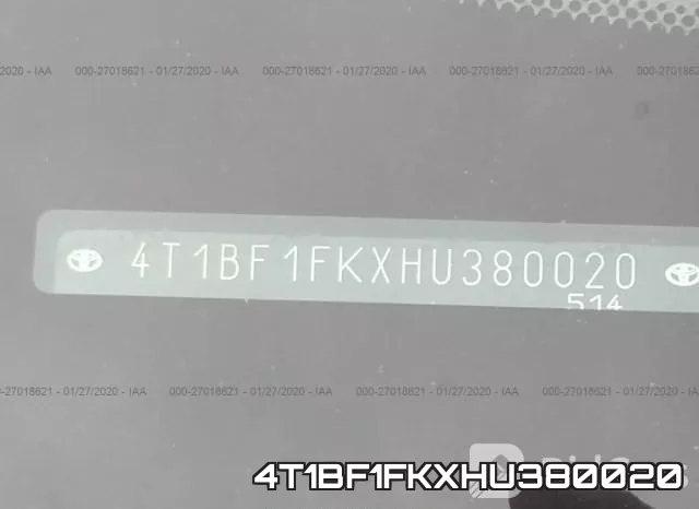 4T1BF1FKXHU380020 фото 10