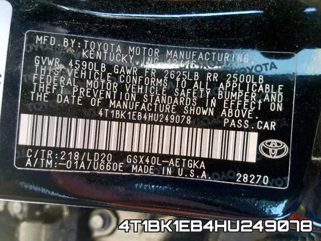 4T1BK1EB4HU249078 фото 2