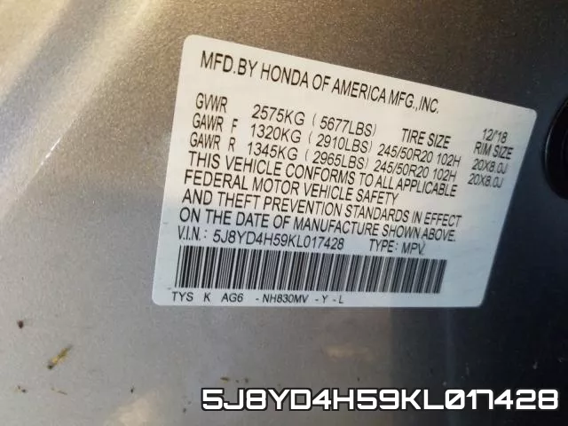 5J8YD4H59KL017428 фото 2