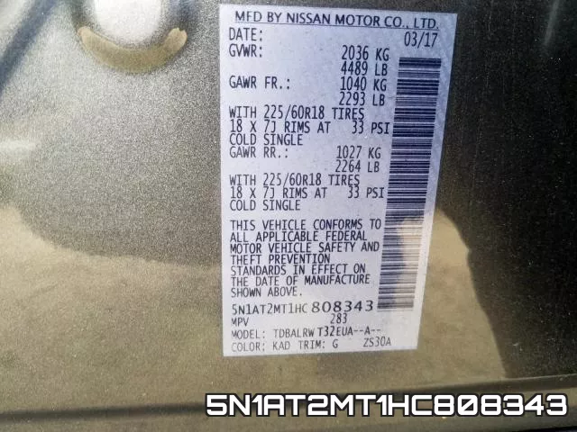 5N1AT2MT1HC808343 фото 2