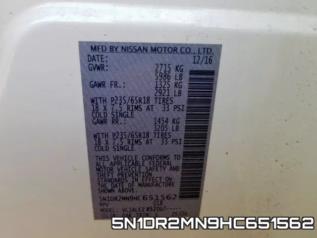 5N1DR2MN9HC651562 фото 2