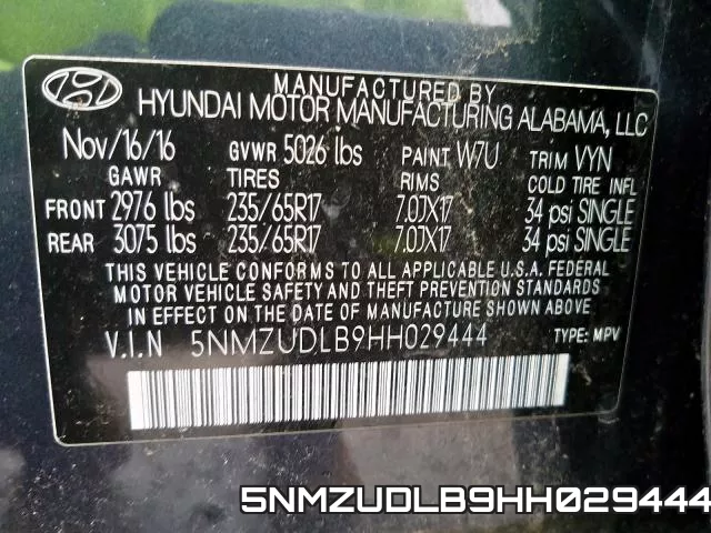 5NMZUDLB9HH029444 фото 2