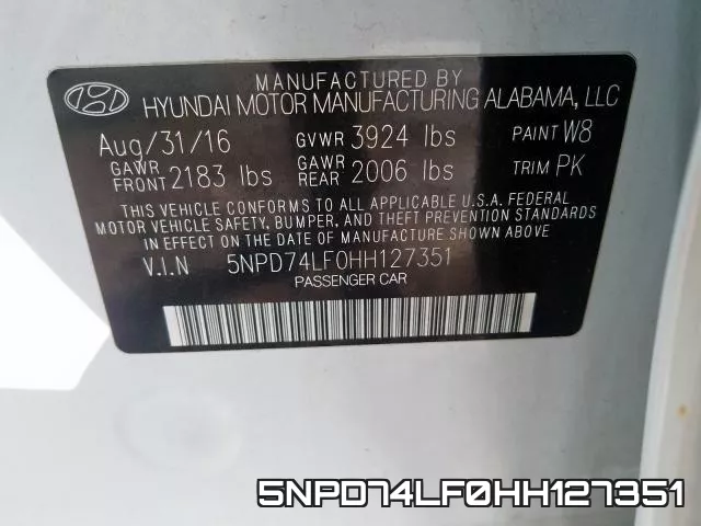 5NPD74LF0HH127351 фото 2
