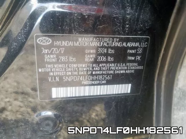 5NPD74LF0HH182561 фото 2
