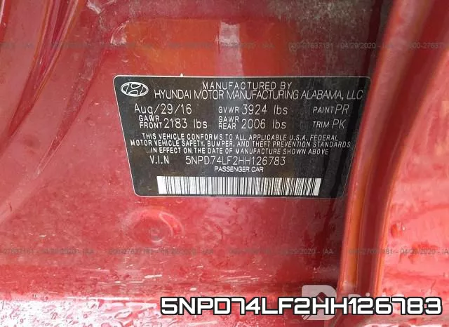 5NPD74LF2HH126783 фото 10