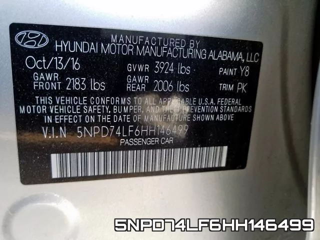 5NPD74LF6HH146499 фото 2