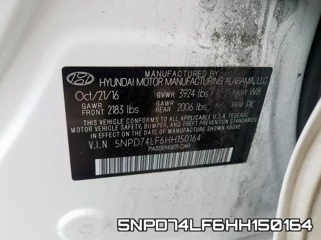 5NPD74LF6HH150164 фото 2