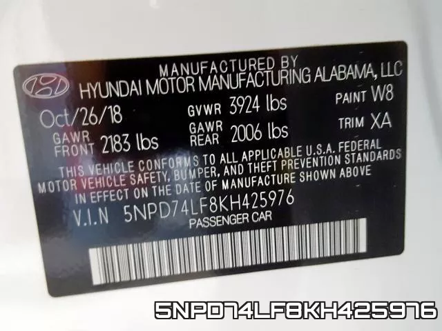 5NPD74LF8KH425976 фото 2