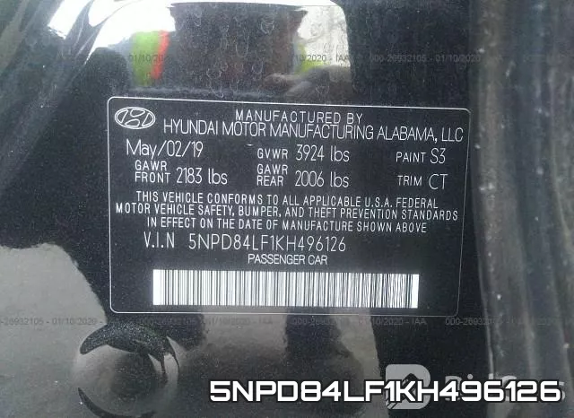 5NPD84LF1KH496126 фото 10