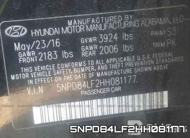 5NPD84LF2HH081177 фото 10