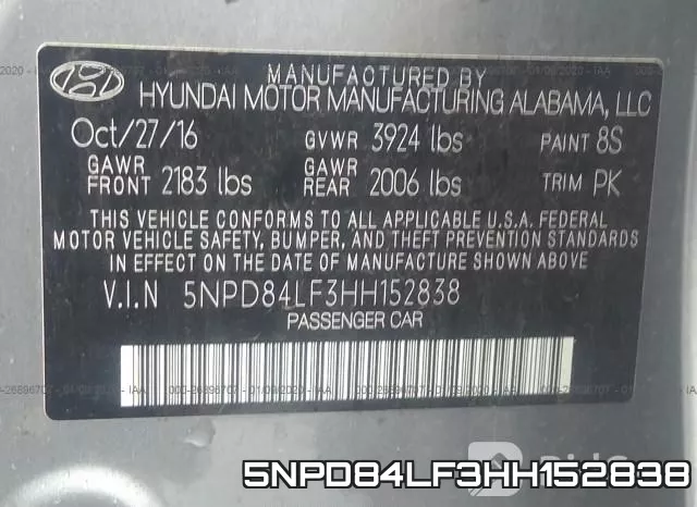 5NPD84LF3HH152838 фото 10