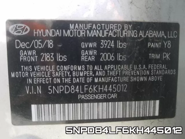 5NPD84LF6KH445012 фото 2