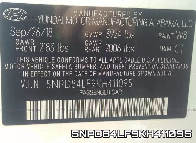 5NPD84LF9KH411095 фото 10