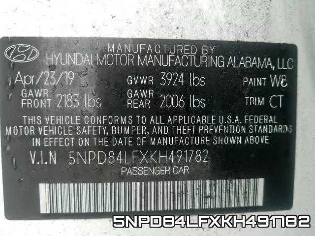 5NPD84LFXKH491782 фото 2