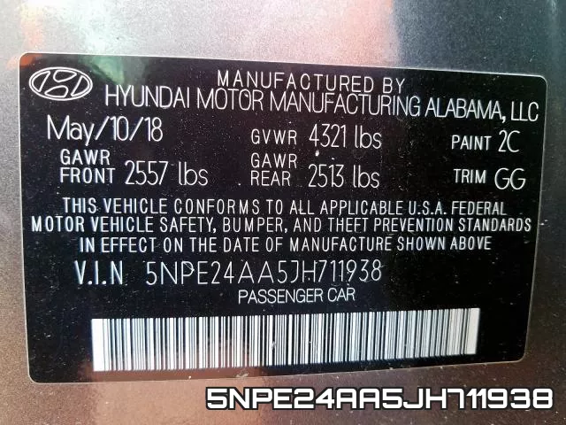 5NPE24AA5JH711938 фото 2