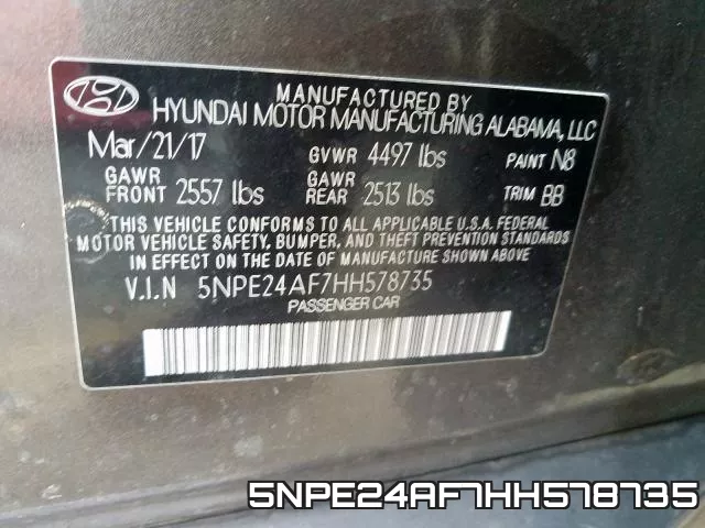 5NPE24AF7HH578735 фото 2