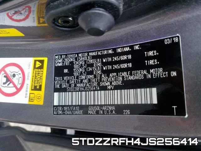 5TDZZRFH4JS256414 фото 2