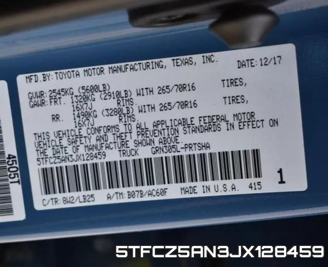 5TFCZ5AN3JX128459 фото 2
