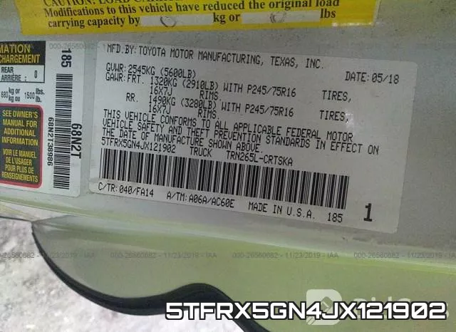 5TFRX5GN4JX121902 фото 10