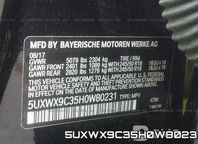 5UXWX9C35H0W80231 фото 10