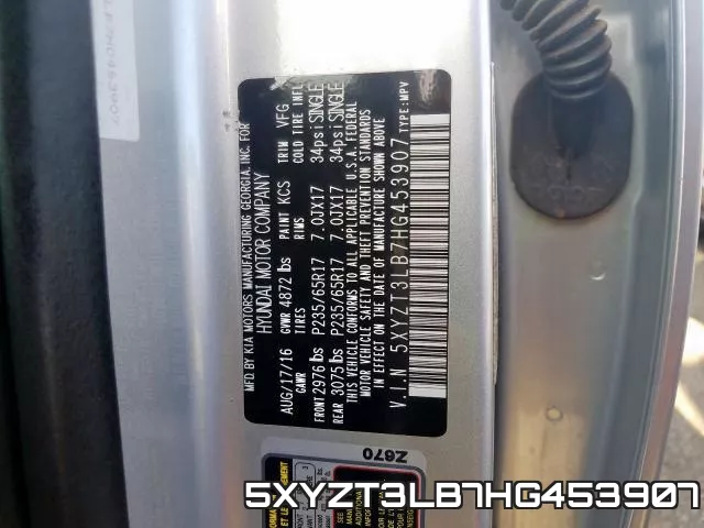 5XYZT3LB7HG453907 фото 2