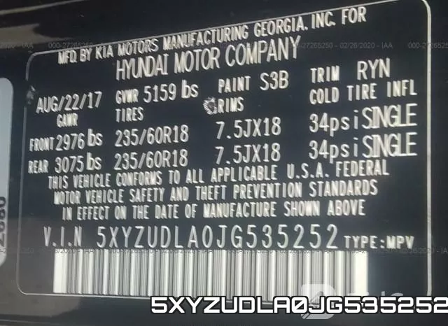 5XYZUDLA0JG535252 фото 10