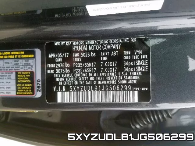 5XYZUDLB1JG506299 фото 2