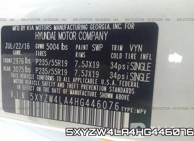 5XYZW4LA4HG446076 фото 10