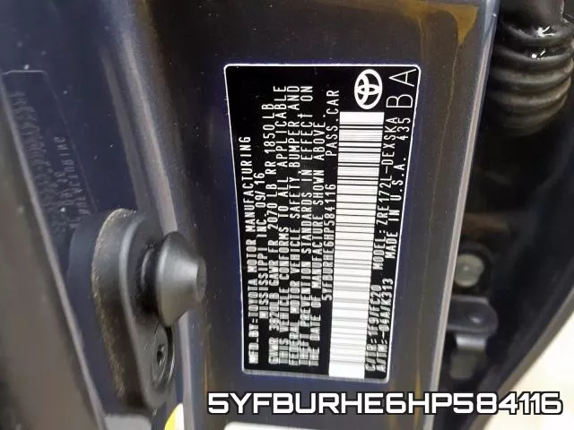 5YFBURHE6HP584116 фото 2