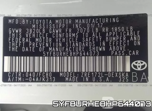 5YFBURHE8HP644073 фото 10