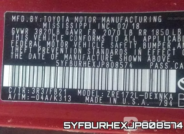 5YFBURHEXJP808574 фото 10