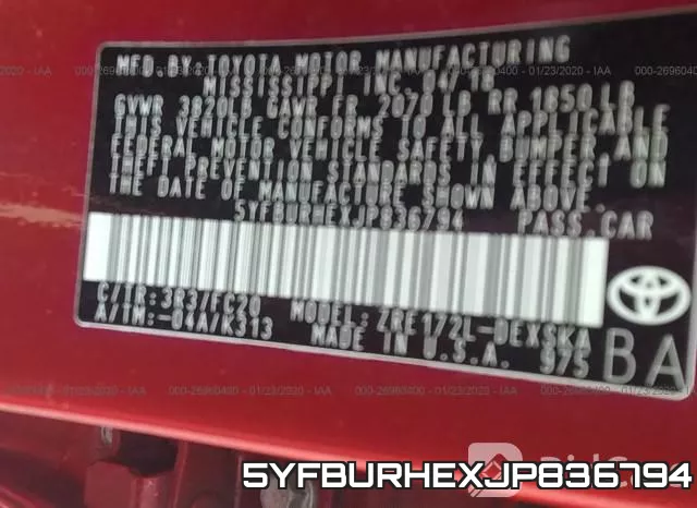 5YFBURHEXJP836794 фото 10