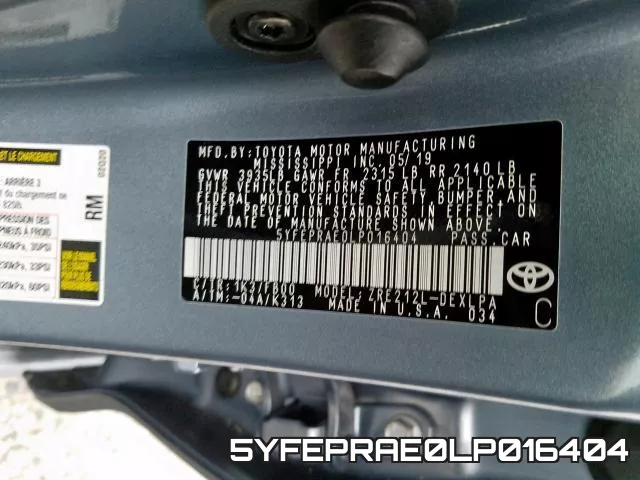 5YFEPRAE0LP016404 фото 2