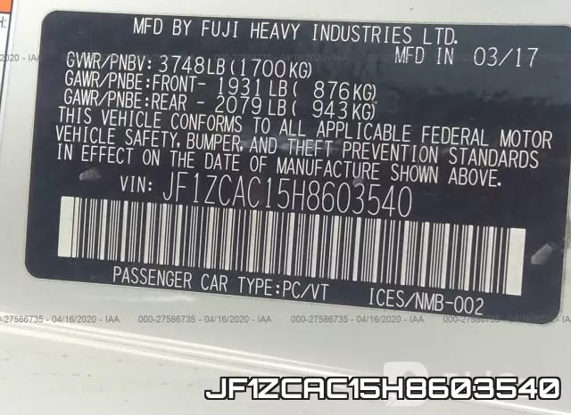 JF1ZCAC15H8603540 фото 10