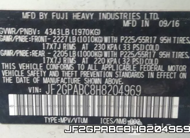 JF2GPABC8H8204969 фото 10