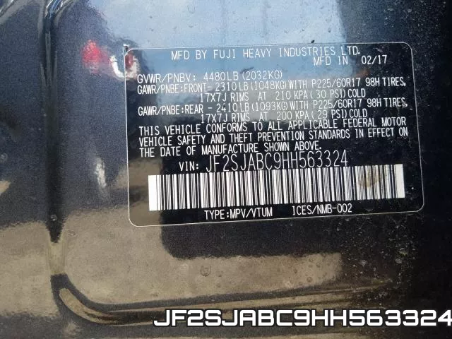 JF2SJABC9HH563324 фото 2