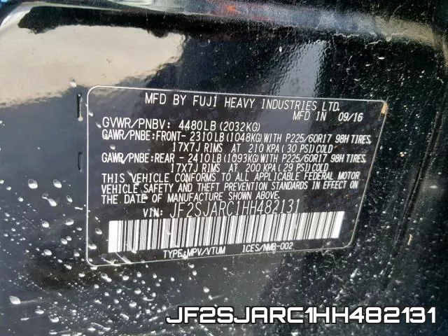 JF2SJARC1HH482131 фото 2