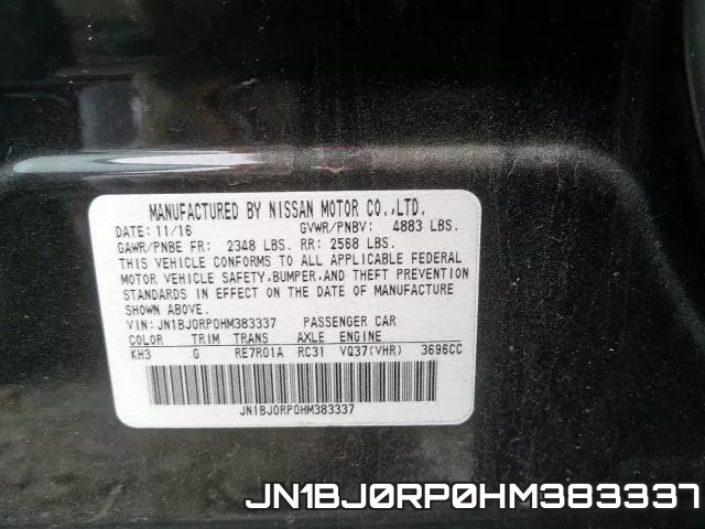 JN1BJ0RP0HM383337 фото 2