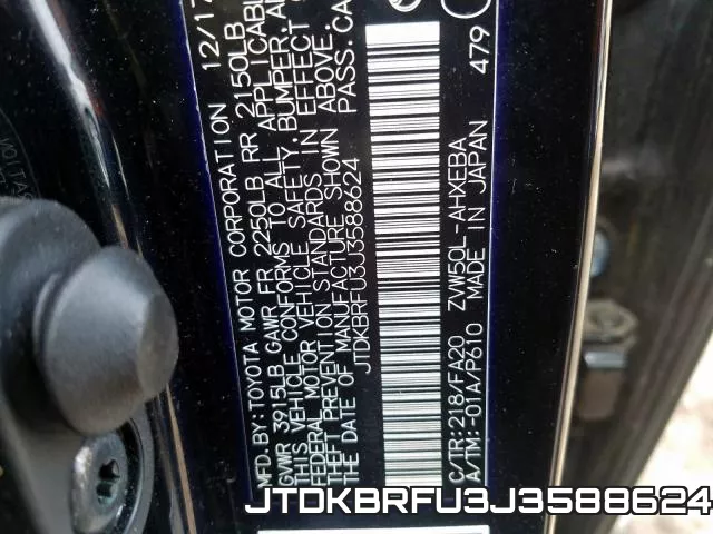 JTDKBRFU3J3588624 фото 2