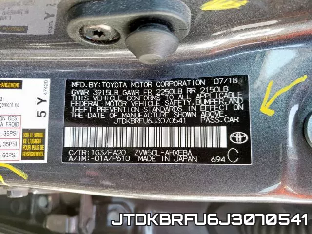 JTDKBRFU6J3070541 фото 2