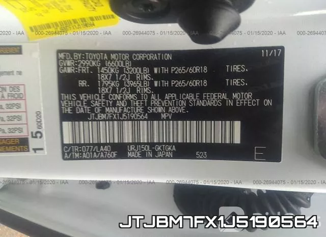 JTJBM7FX1J5190564 фото 10