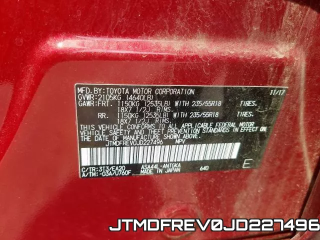 JTMDFREV0JD227496 фото 2