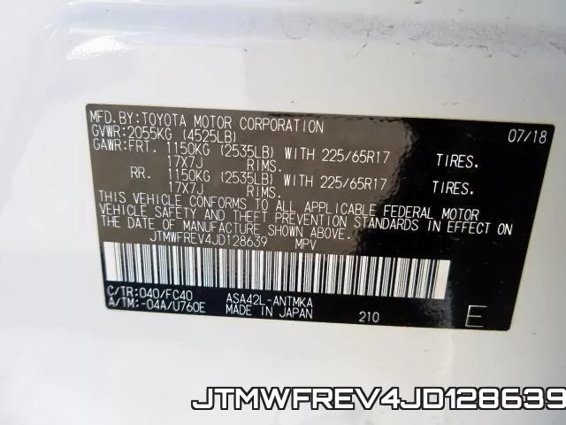 JTMWFREV4JD128639 фото 2