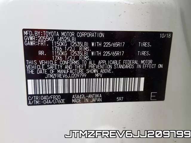 JTMZFREV6JJ209799 фото 2