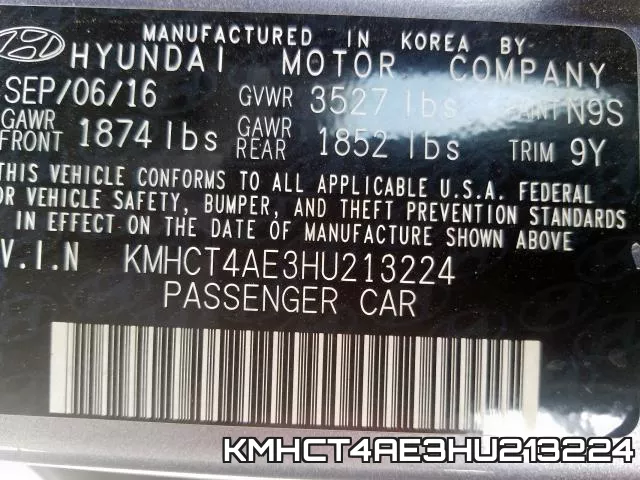 KMHCT4AE3HU213224 фото 2